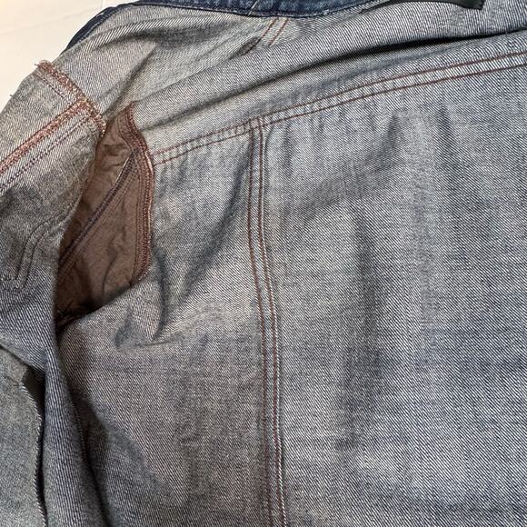 Joe's Jean Denim Contrast Sleeves Distressed Jacket Men S/M Cotton Black Blue - Picture 7 of 10